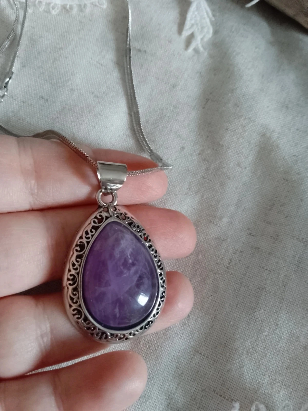 Colar pingente de pedra ametista – photo 2